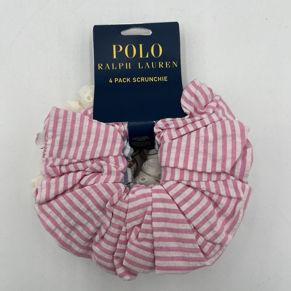 BRAND NEW!! Polo Ralph Lauren 4-Pack Scrunchie Pink, Blue, White, Flowers